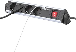 Drehbare Steckdosenleiste mit USB für Schreibtisch, TÜV/GS Zertifiziert
