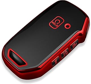 Tukellen for Kia Key Fob Cover,Special Soft TPU Key Case Cover Protector Compatible with Cerato Ceed Forte NIRO Sorento Seltos Sportage Soul Telluride Remote/Smart Key,Key Shell-Red