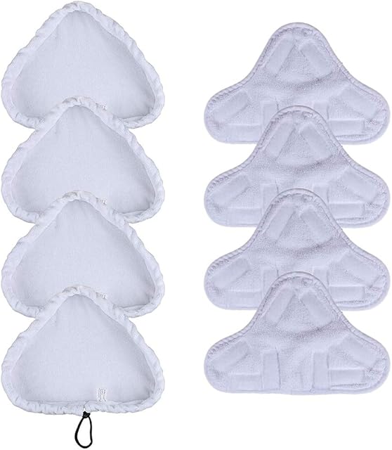 VIPITH Steam Mop Pads, Set of 8 Universal Microfiber Steam Mop Pads Washable Replacement Pads Compatible with Steam Mops