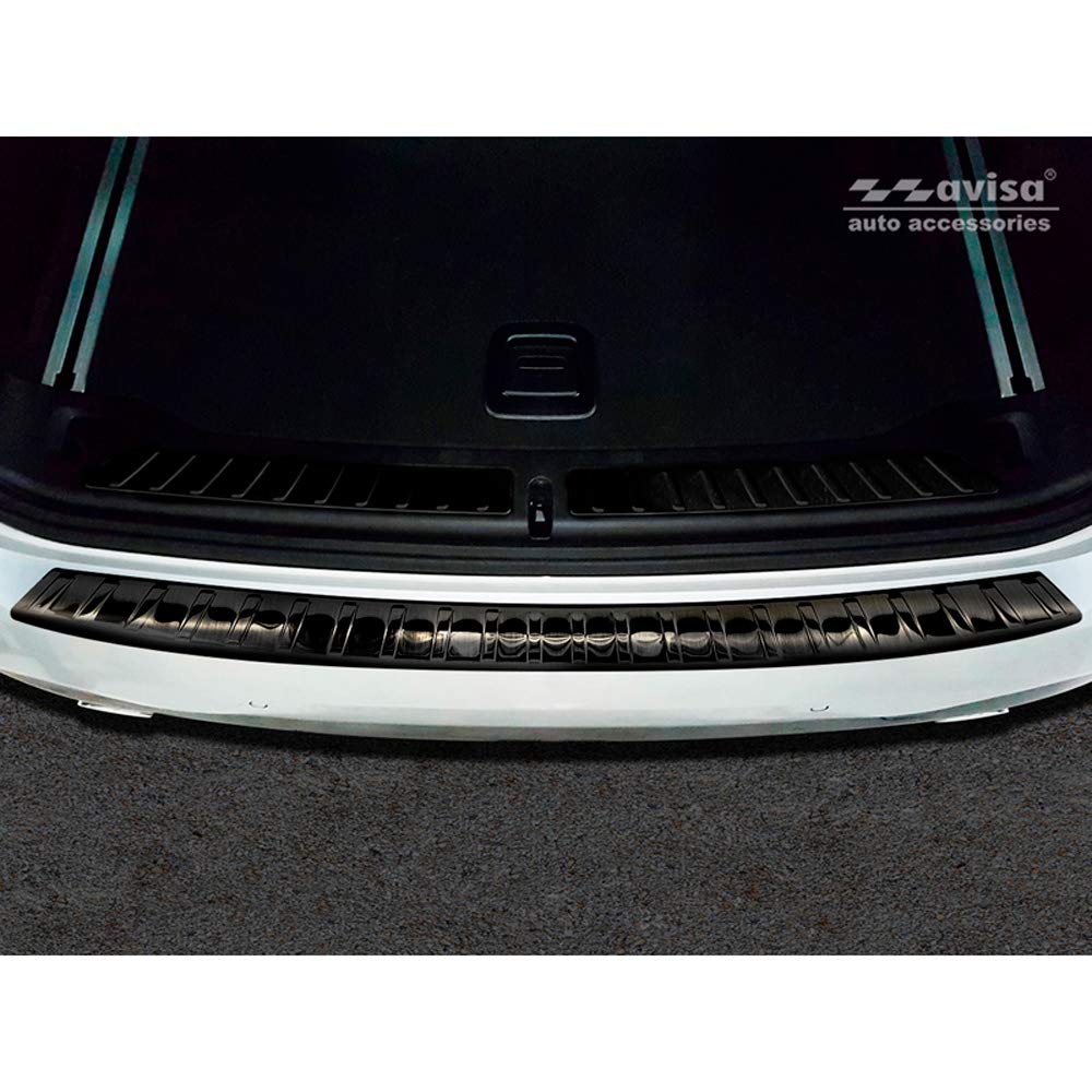 Avisa Protector del Parachoques Trasero Inoxidable Negro Compatible con BMW X3 G01 Paquete M 2017-2021 & Facelift 2021- 'Ribs'
