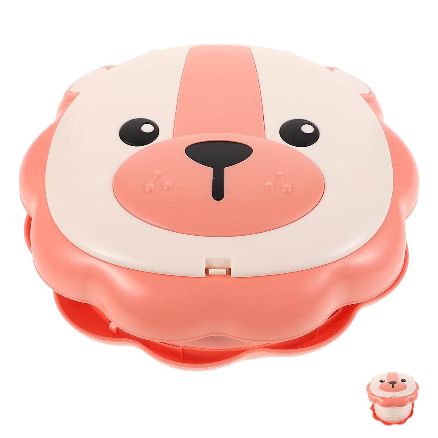 Wakauto Portable Foldable Potty Training Toilet Seat for Travel and Car Use with Cute Cartoon Lion Design Stable Comfortable Plastic Toilet Seat