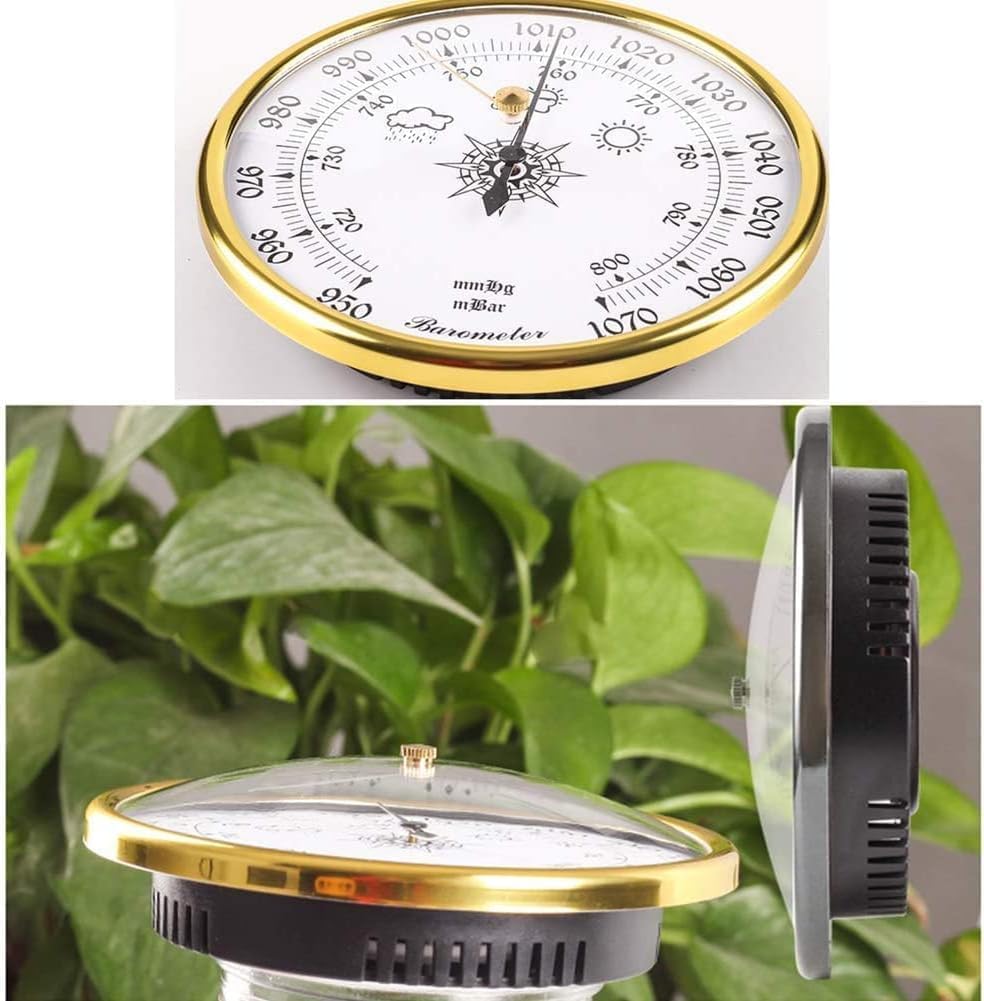 Barometer,Traditional Weather Station Traditional Barometer Traditional Weather Station 070hPa 128mm Diameter Round Dial Outdoor Indoor Air Pressure Tool, Household Meteorograph, for Hotels,