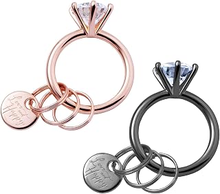 [ザ・キッス] シルバーリング キー 型キーホルダー カップル 友達 家族 お揃い ギフトBOX付 KISS-KEYRING01 | THE KISS,キーリング,リング型キーホルダー,プレゼント,鍵,プロポーズリング