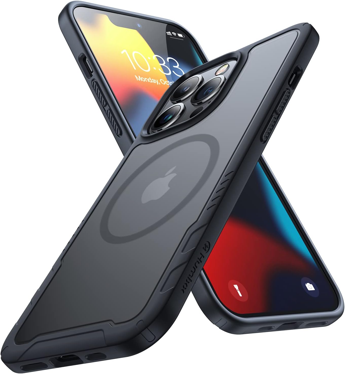 Humixx Magnetic Designed for iPhone 13 Pro Max Case [Compatible with MagSafe][12FT Military Drop Protection] Slim Fit Translucent Matte Back with Soft Texture Bumper Case for iPhone 13 Pro Max 6.7"