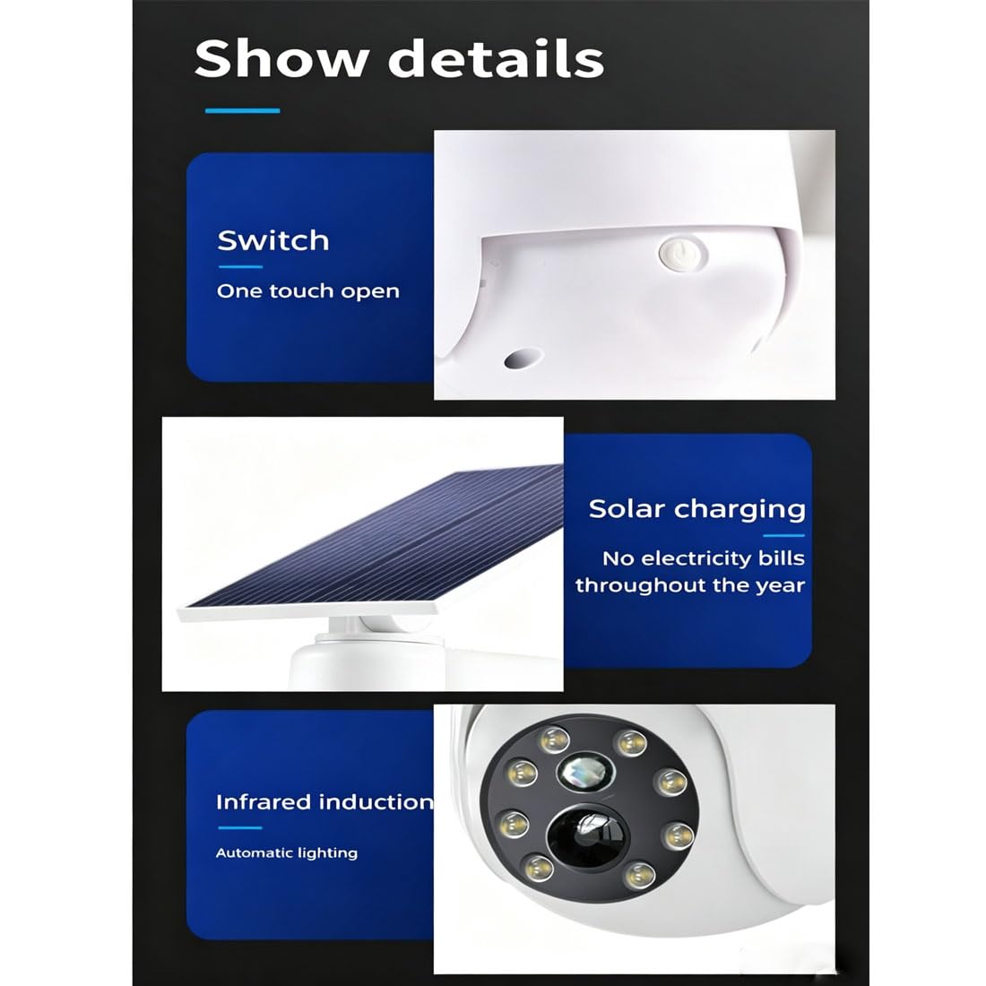 Lampadaire Solaire avec Caméra De Surveillance Factice (2pcs)