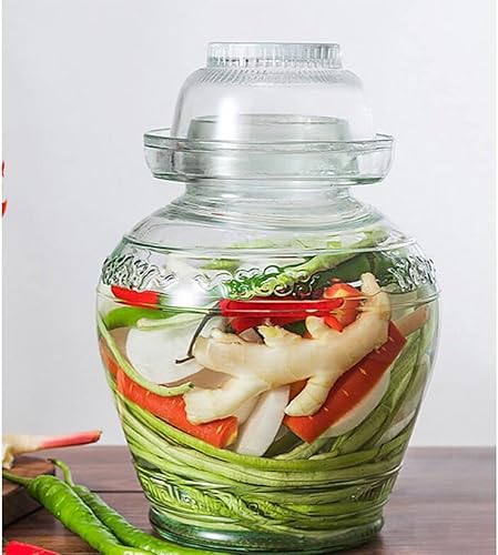 Miniatura 8 de ETITSA Tarro de fermentación, tarro de pepinillo, kit de vajilla de fermentación tradicional de boca ancha con tapa de cierre de aire, tarro de