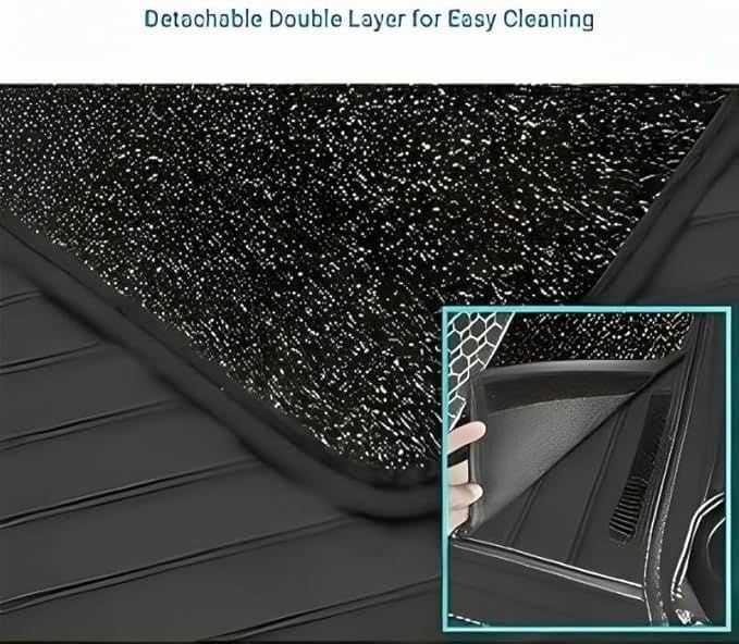 Image of CHIRON 10D Compatible with BMW 7-Series Custom Fitted Faux Leather 10D Antiskid Car Floor Mats - Black