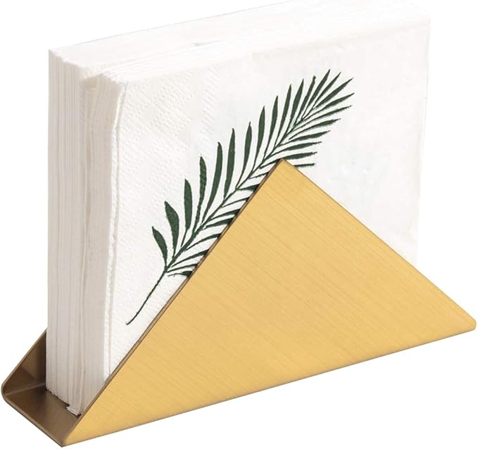 IMEEA Gold Cocktail Napkin Holder Stainless Steel Freestanding Beverage Napkin