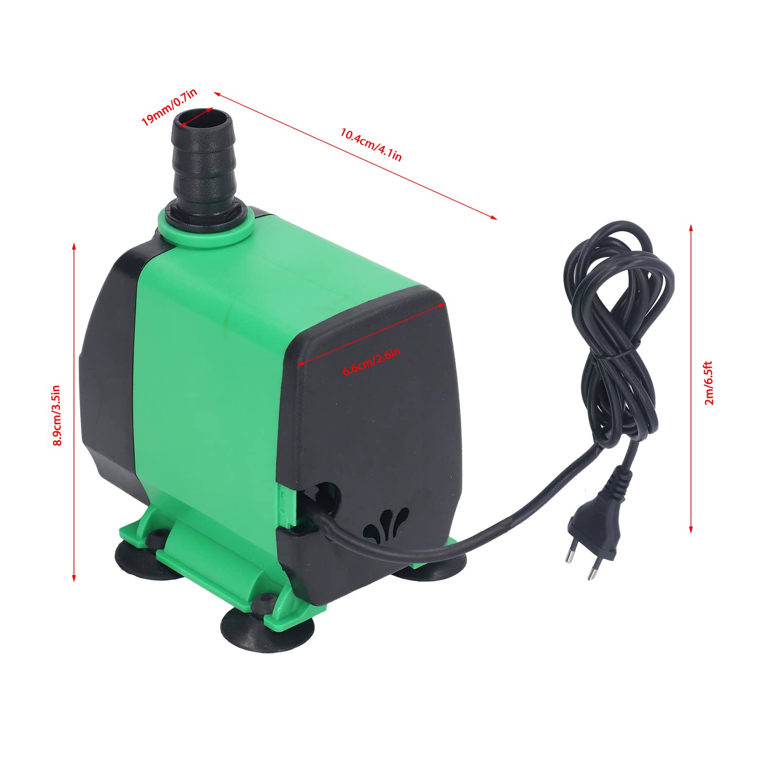 Bomba de Agua Sumergible, Flujo de 2000L/H, Bomba de Fuente de Elevación de 3 Metros para Tanque de Peces, Estanque, Acuario, Riego Hidropónico