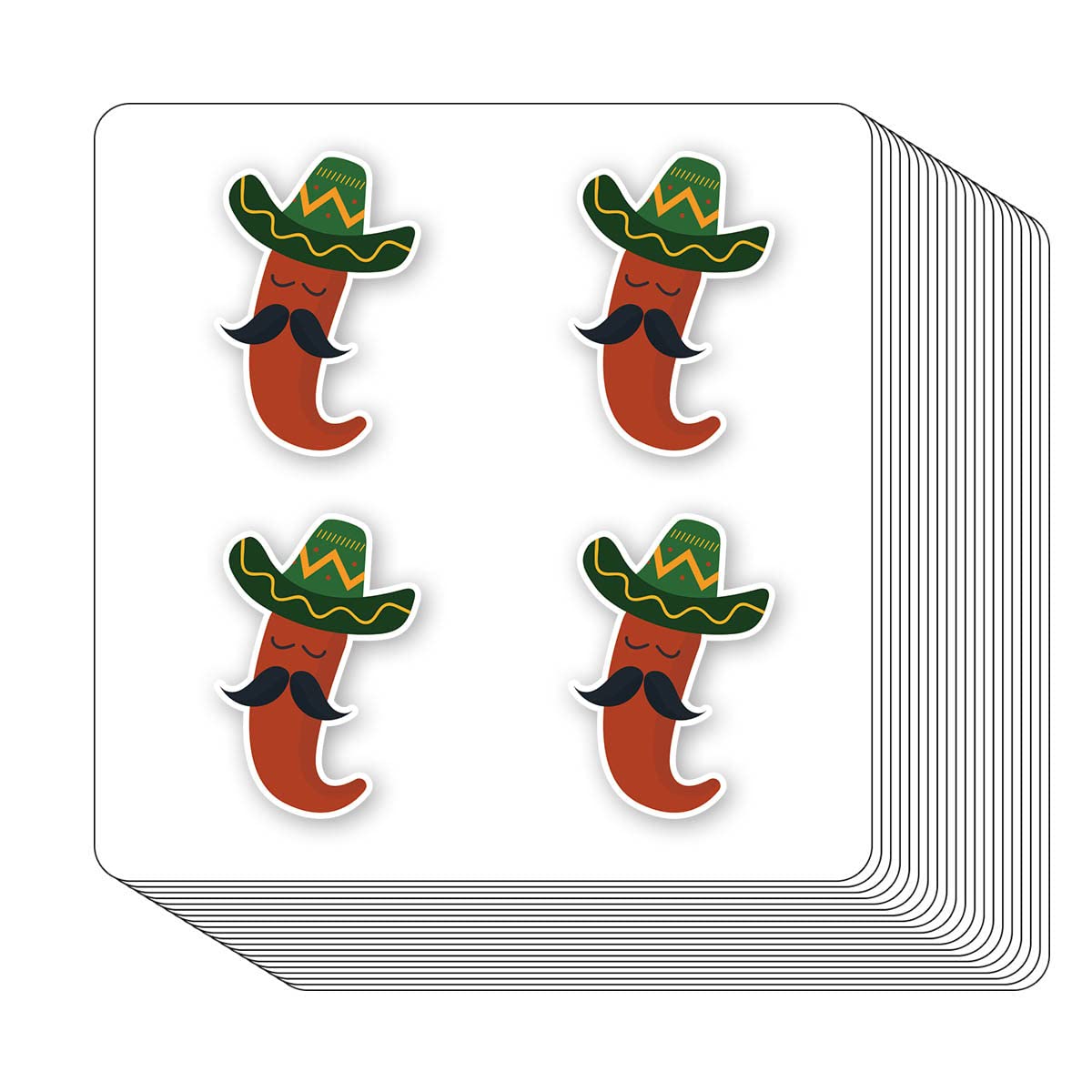 Mexican Chili Pepper Stickers 1in for Scrapbooking, Arts, Craft, Kids DIY, Calendars Journals 80-Pack