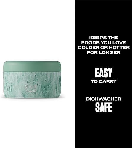 Miniatura 2 de S'well S'nack - Recipiente de acero inoxidable para alimentos, 10 onzas, árbol de menta, cuencos aislados de doble capa que mantienen la comida fría