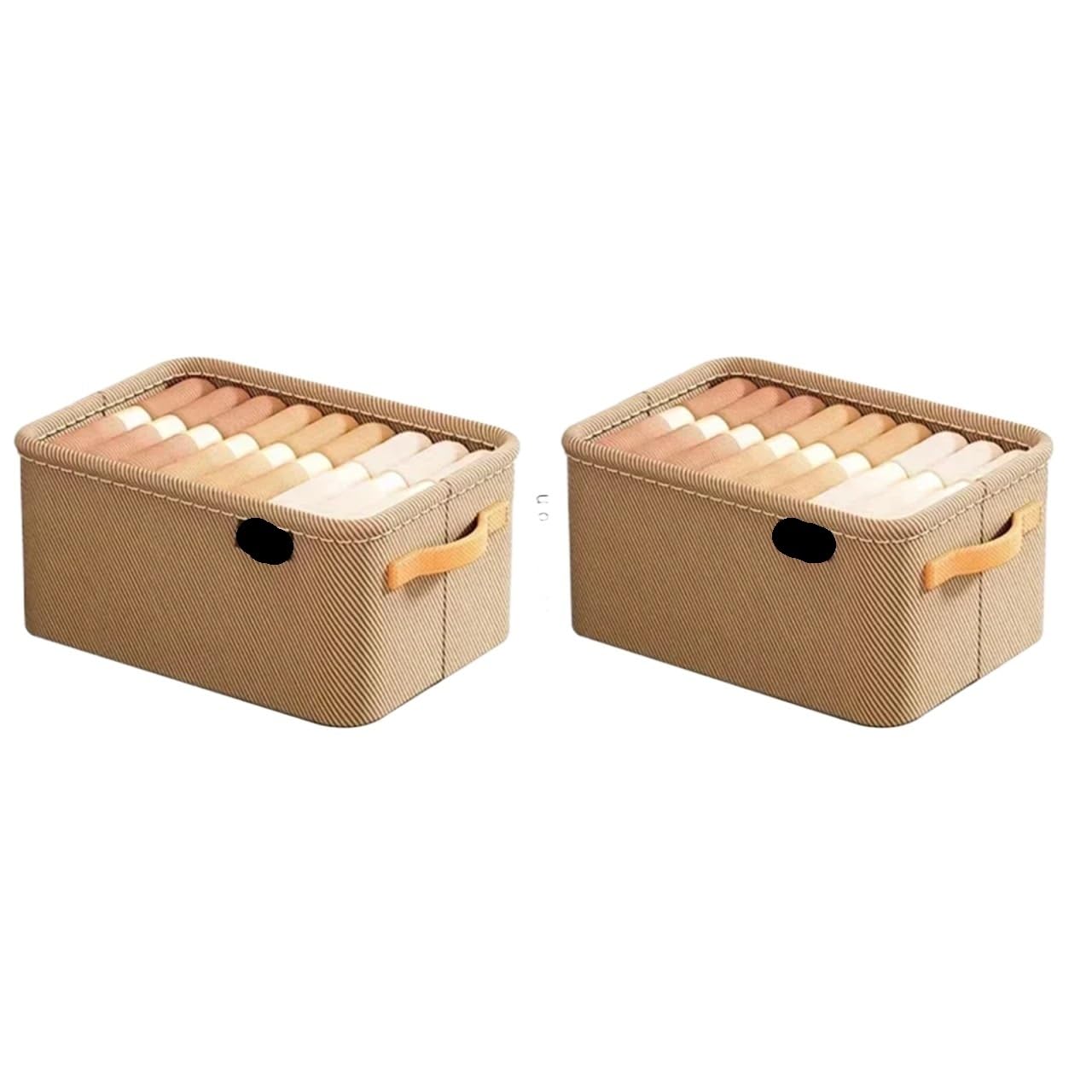 LADFRTYU Sock Storage Box Wardrobe Organizer Box For Storage In The Closet Underwear Drawers Bedroom Cabinet Socks Bra Pants(Khaki M 2PCS)