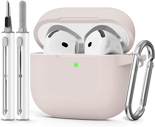 Miniatura 36 de Funda para AirPods 4 2024, viene con kit de limpieza, funda protectora de silicona suave para fundas Apple AirPods de 4ª generación con llavero,