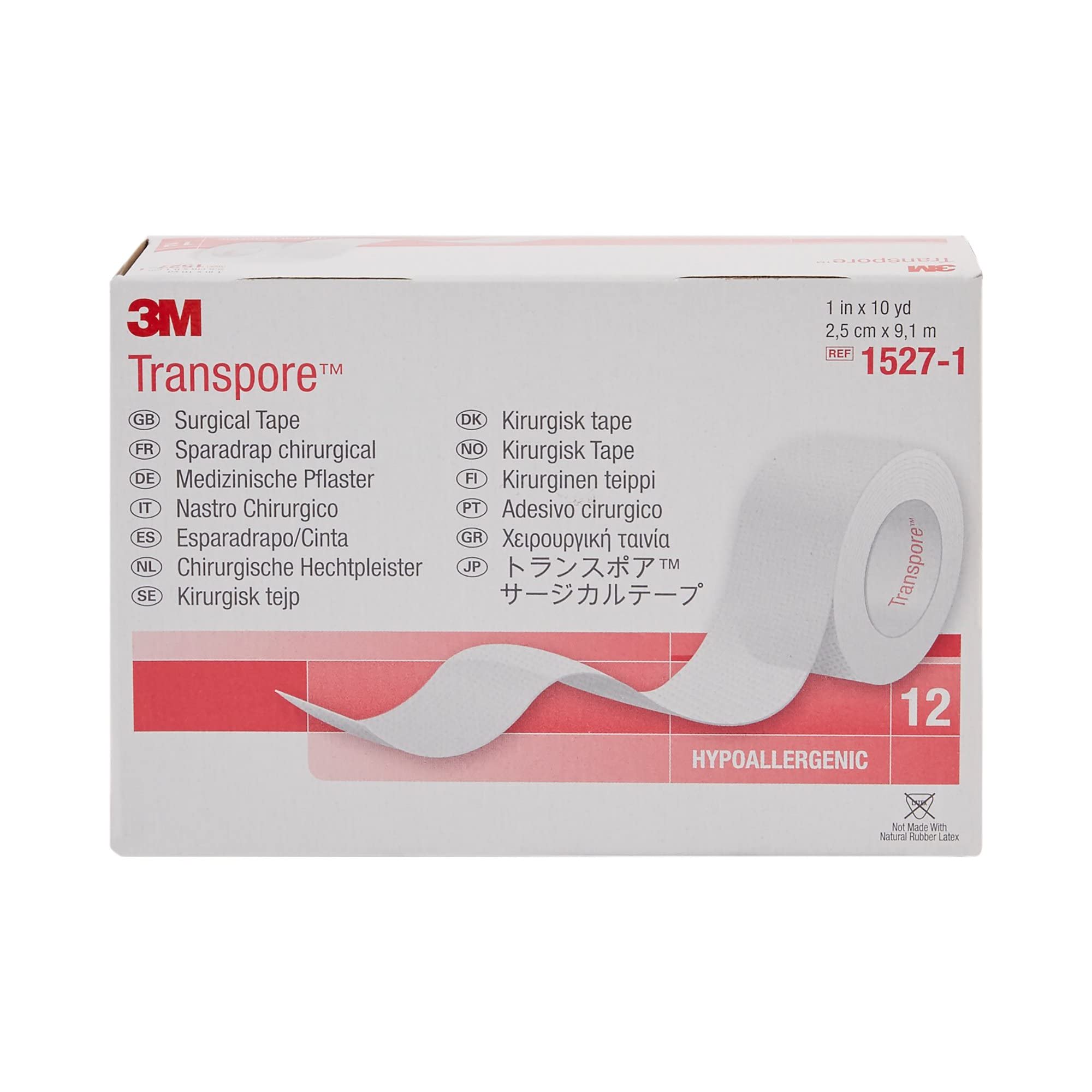 3M Transpore Tape 1 x 10 yd Box: 12 2