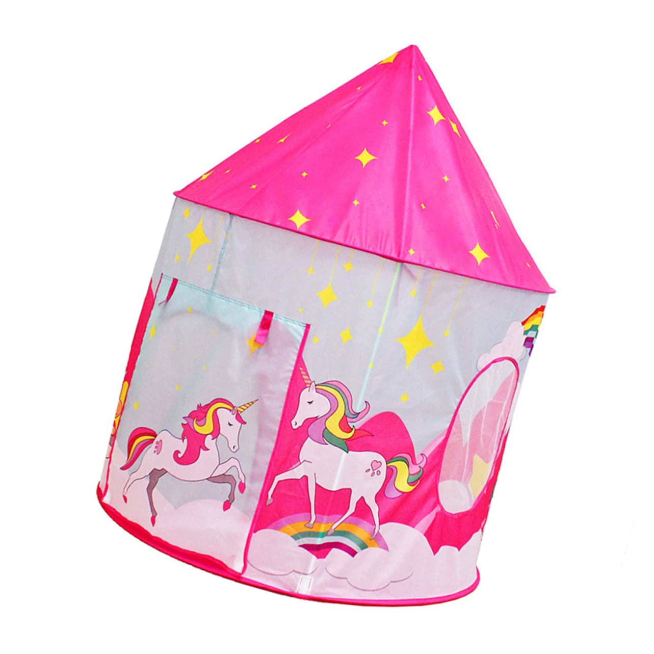 minkissy Casetta da Gioco Pieghevole Portatile Rosa per Bambini, Riparo Gioco con Finestre per Interni, Materiale Traspirante Lavabile, Facile da Montare, Spazio Sufficiente per Dormire