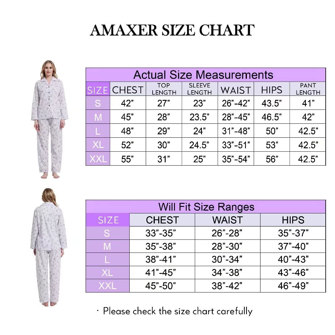 amaxer Conjunto de pijama 100 % algodón para mujer, pantalones cortos de manga corta, pantalones cortos suaves con botones, cintura elástica con cordón elástico