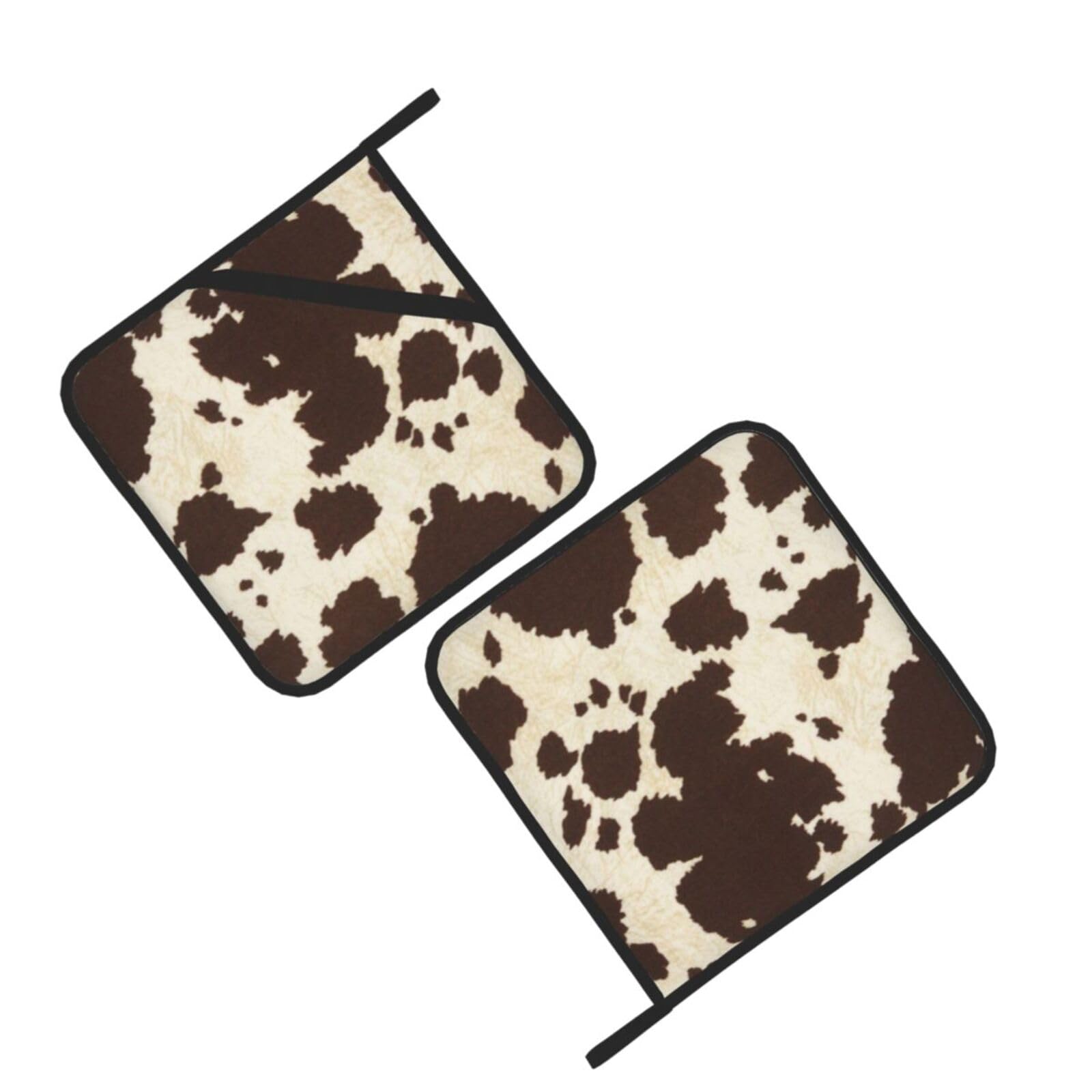 Cow Fur Print Printed Oven Pot Holders Set of 2 Pcs Heat Resistant Kitchen Microwave Potholders for Cooking Baking Grilling