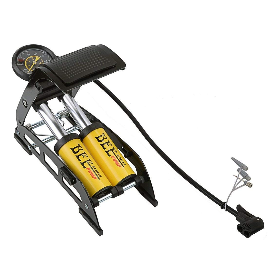 RONTENO Air Pump for Cycle and Bicycle | Football and Car 160Psi Twin Foot Pump (1 PcYellow 11x4.7x3 Inches, Pack of 1) 3