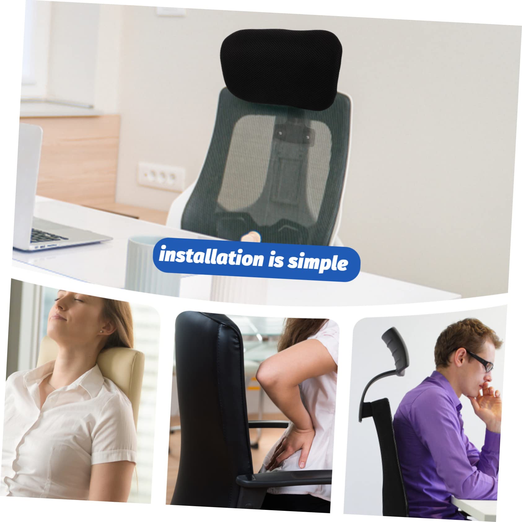 MAGICLULU Reposacabezas de Silla Elevable y Ajustable Negro para Oficina