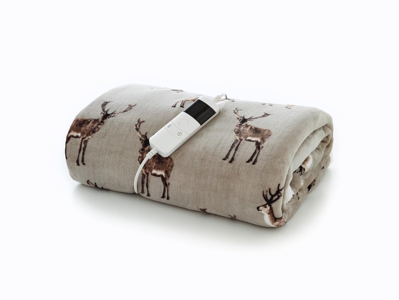 Deyongs Brown Sterling Stag Mocha Heated Sherpa Throw – 140X180cm Soft Blanket - 10 Heat Settings | 1846 In | Size: 140Cm X 180Cm