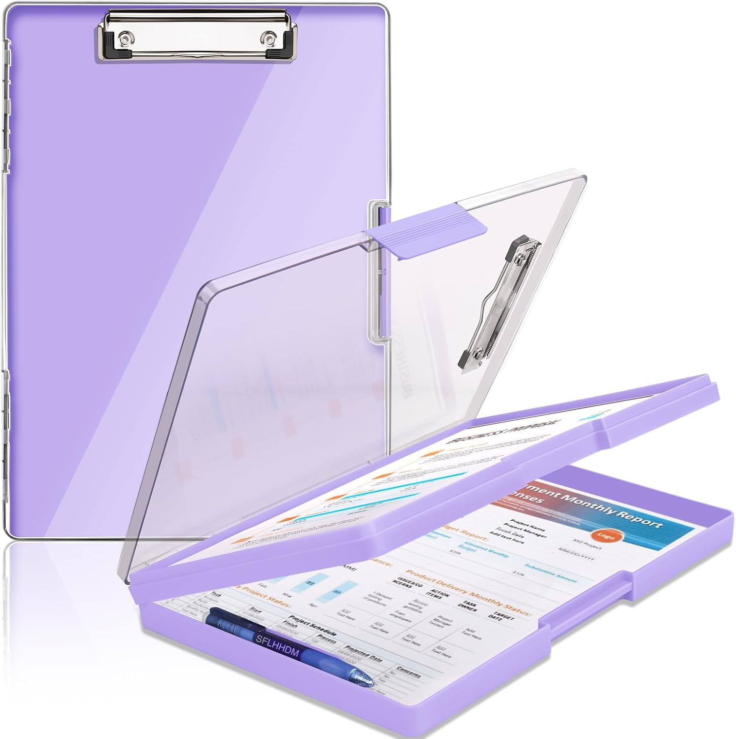 MeRaYo Writing Pad for Exam Pad for Kids Exam Board for Students Study Pad Clip Pad with Storage Case Clipboard Writing Pad Exam Pad for Girls and Boys (Purple Color)