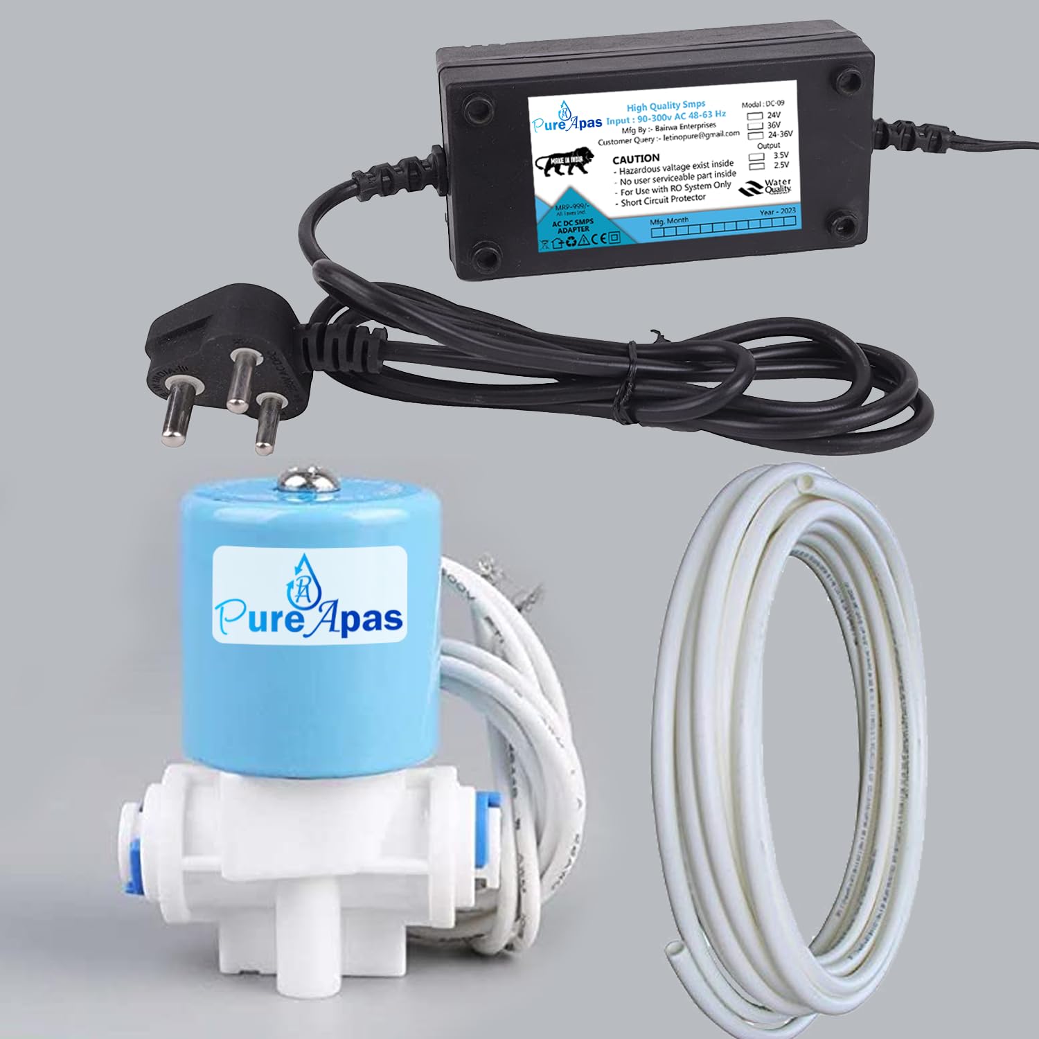 PureApas 24V 2.5 A RO SMPS Power Supply, Solenoid Valve SV and Pipe for Water Purifier-image-18