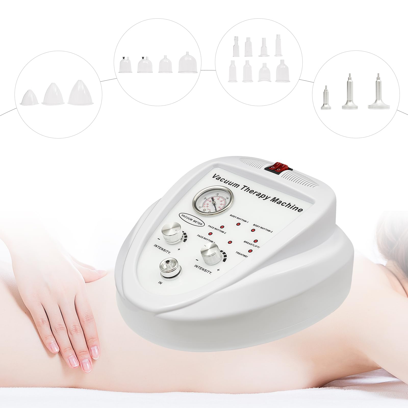 Vakuumgerät Vakuum Schröpfgläser Massagegerät Schröpfen Massage Sätze Cupping set mit 30 Saugnäpfen und 3 Pump, Multifunktionaler Massager zur Stimulierung von Lymphdrainage