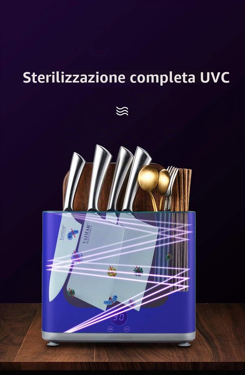 Sterilizzatore per coltelli-sterilizzazione, asciugatura, funzione di conservazione tre in uno (Verde)