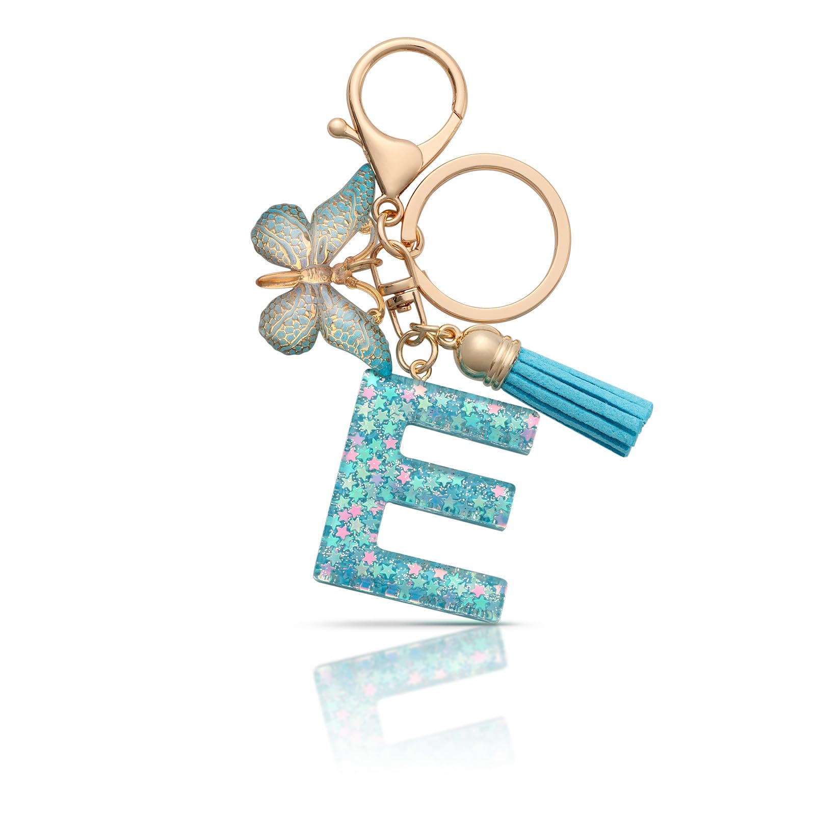 MORSUNBELA Schlüsselanhänger Buchstabe Mädchen Keychain mit Anfangsbuchstabe Schlüssel Anhänger mit Buchstaben für Frauen Damen