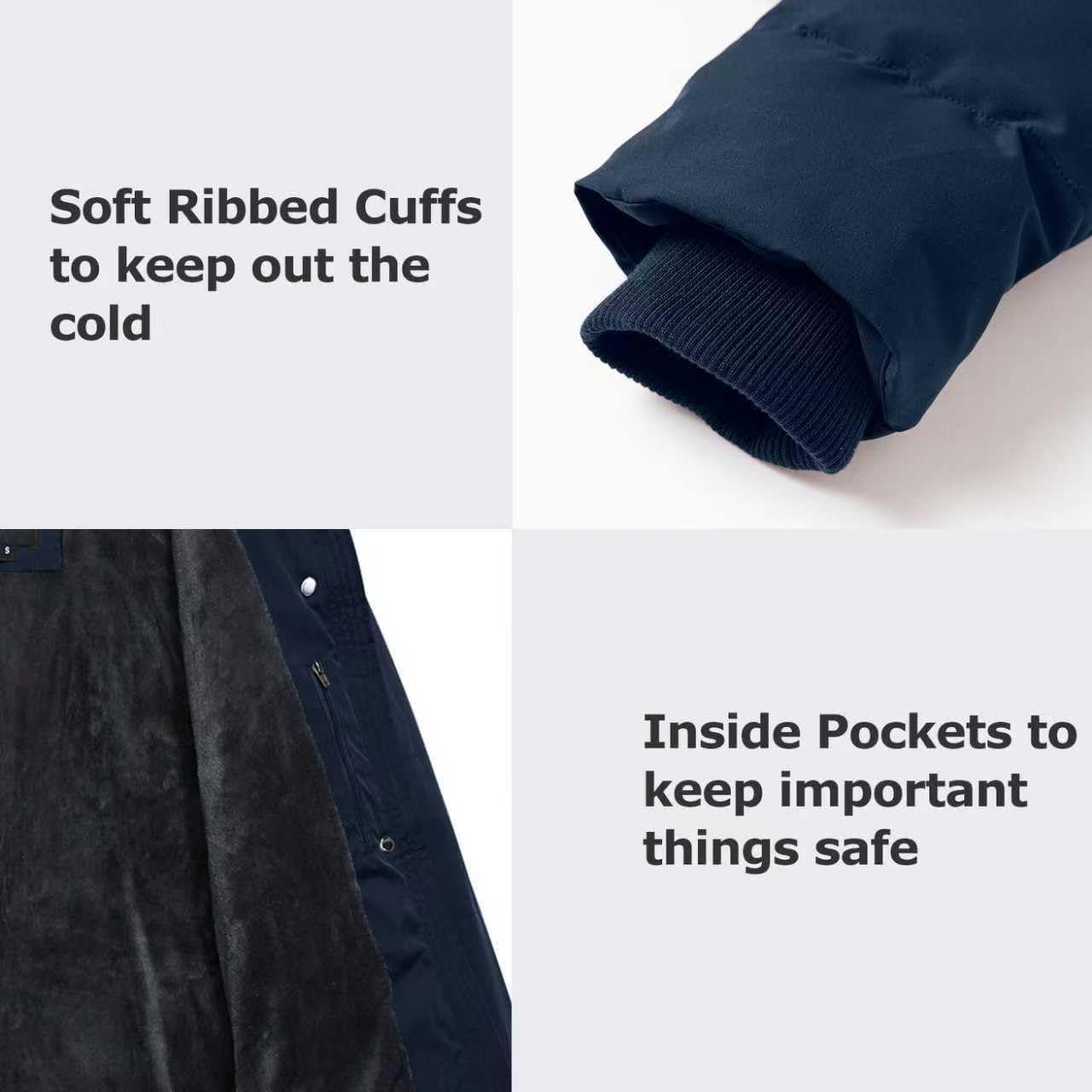 Women's Winter Hooded Coat Waterproof Down Long Jacket Warm Parka Thicken Puffer Coat with Removable Fur Hood - Image 7