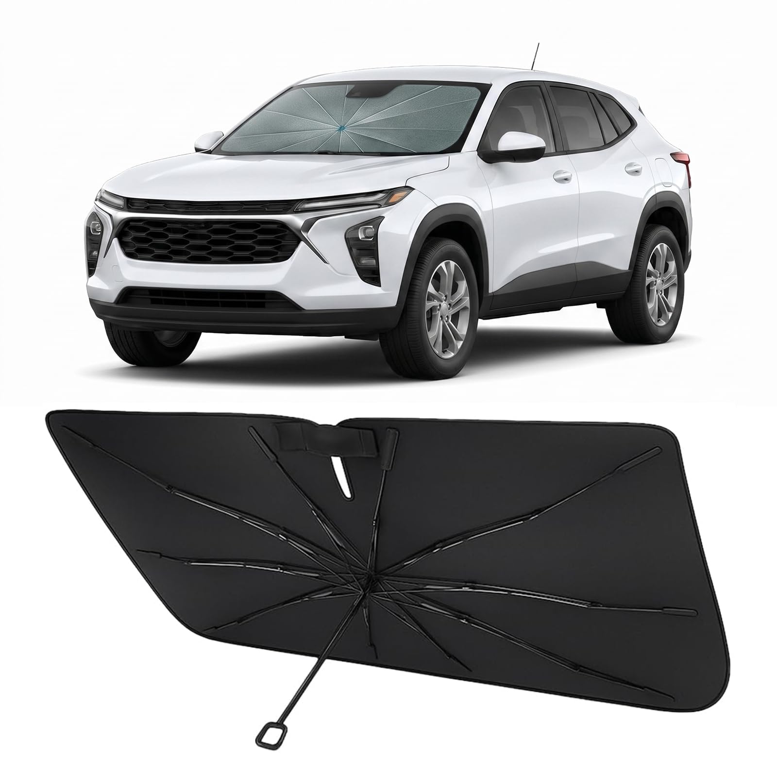 Proadsy Custom Fit 2024-2026 Chevrolet Trax Windshield Sun Shade Umbrella