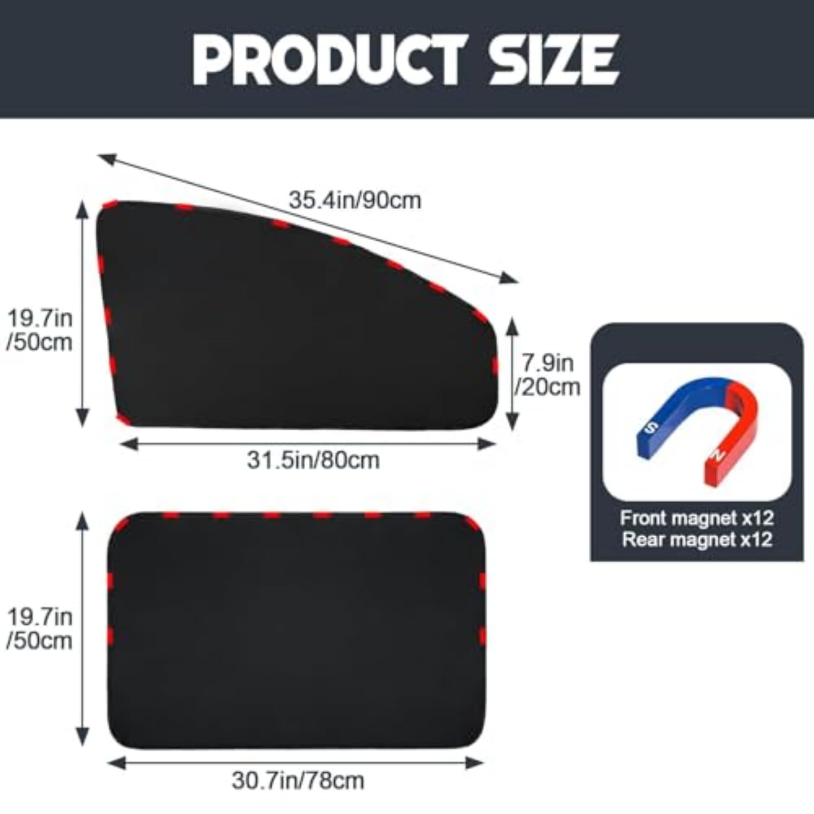 Tendine Parasole Auto Jeep Avenger 2023-2025 UV Magnetic Privacy