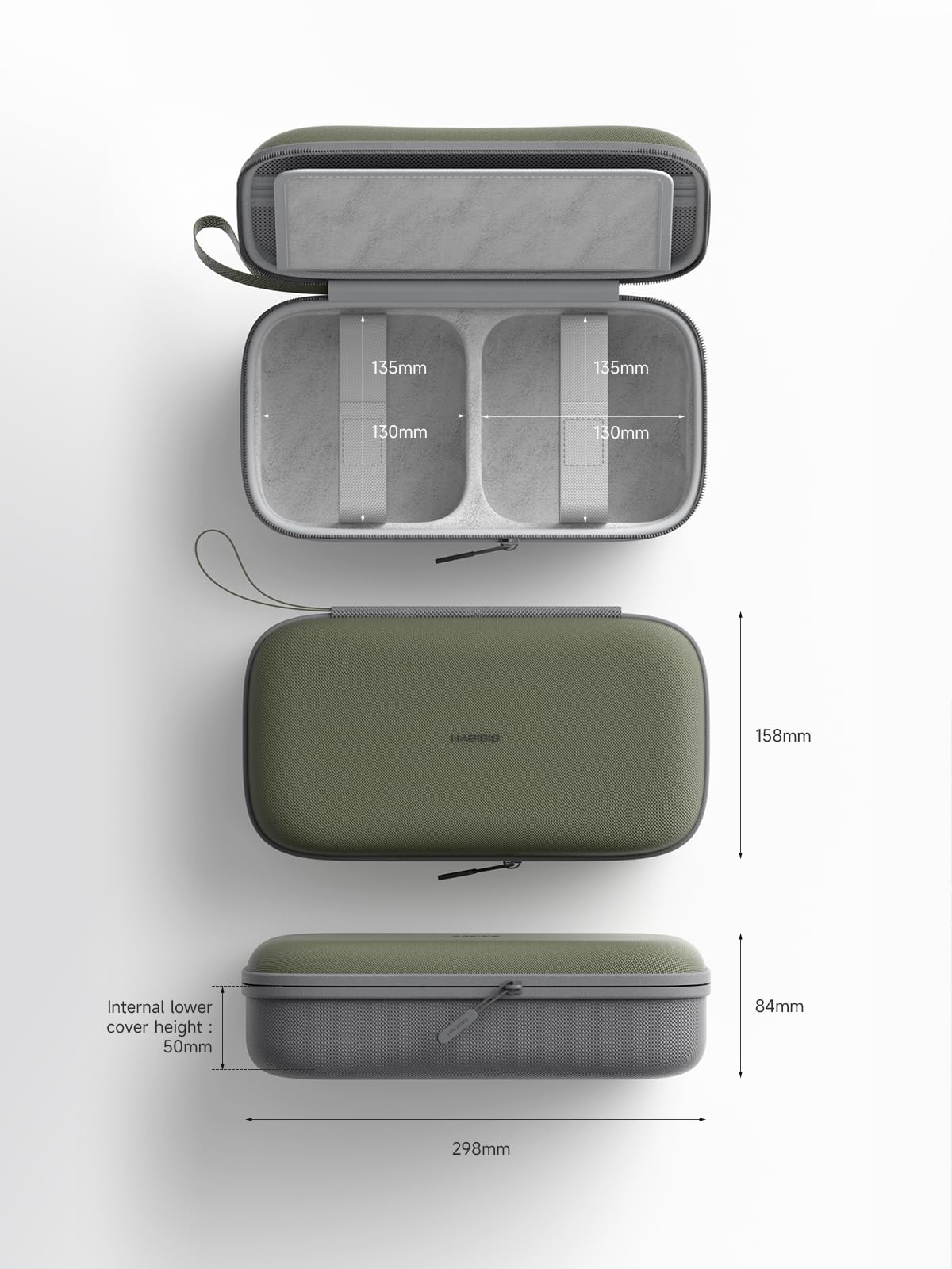 Hagibis Custodia da viaggio per Mac Mini M4/M4 Pro 2024, custodia portatile impermeabile per cavo, caricabatterie, docking station, power bank, scheda SD, mouse, chiavetta USB (grigio)