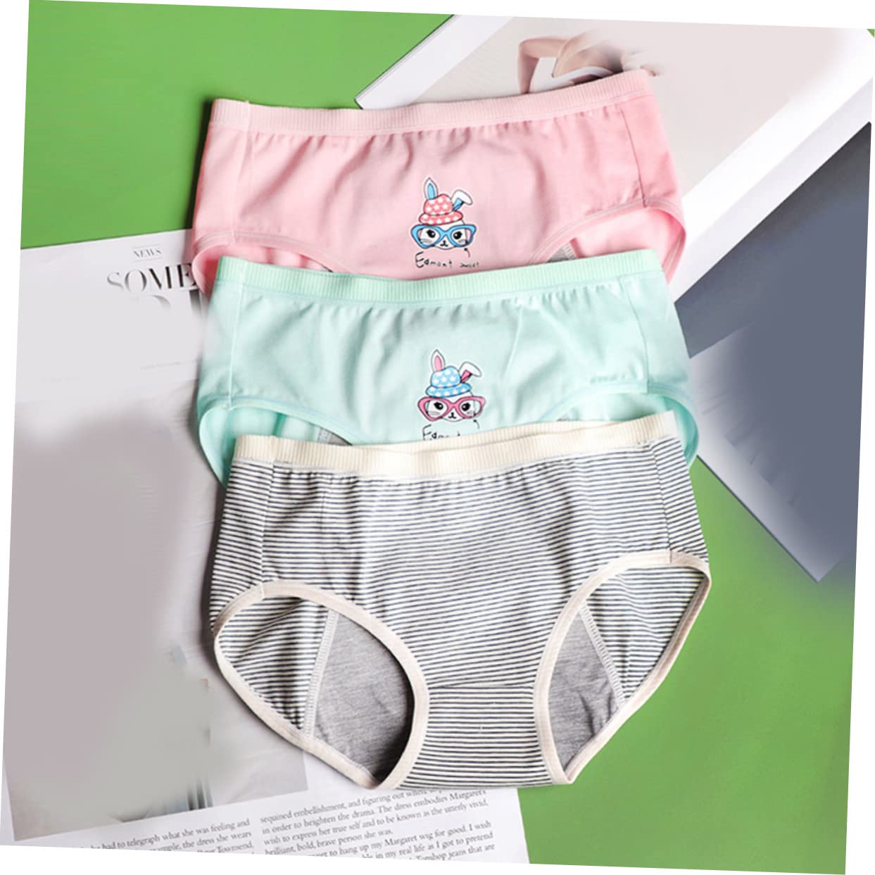 SHERCHPRY 9 piezas de ropa interior para el período menstrual a prueba de fugas, bragas menstruales de algodón que absorben la humedad, pantalones sanitarios para niñas, cunas de dedos, pantalones de