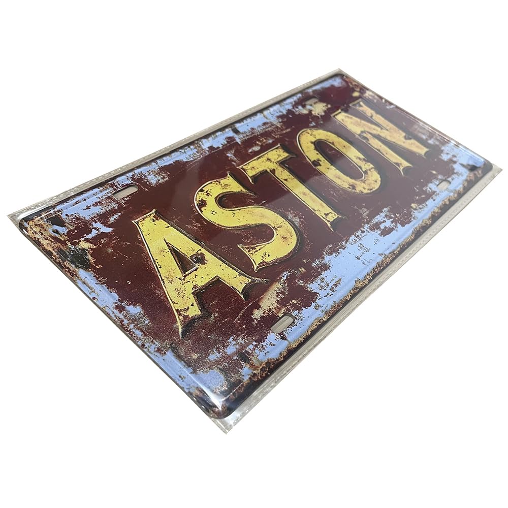 ASTON Metal Sign– 30x15cm – Vintage Car Garage Wall Plaque, Retro Style Wall Art for Home Bar, Man Cave, Office or Workshop