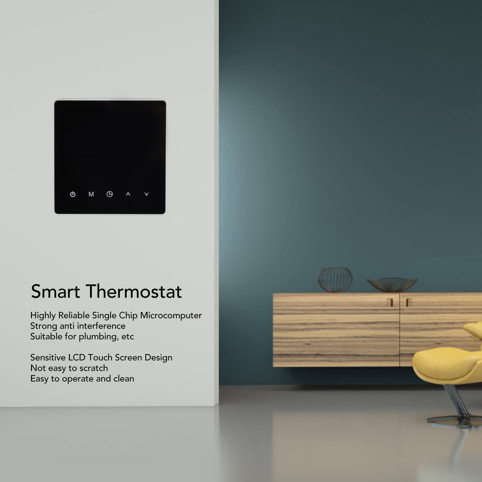 Inteligentny termostat z ekranem dotykowym Programowalny regulator temperatury WiFi z pilotem APP do domowego systemu grzewczego Panel szklany ABS Typ 86 Instalacja podtynkowa
