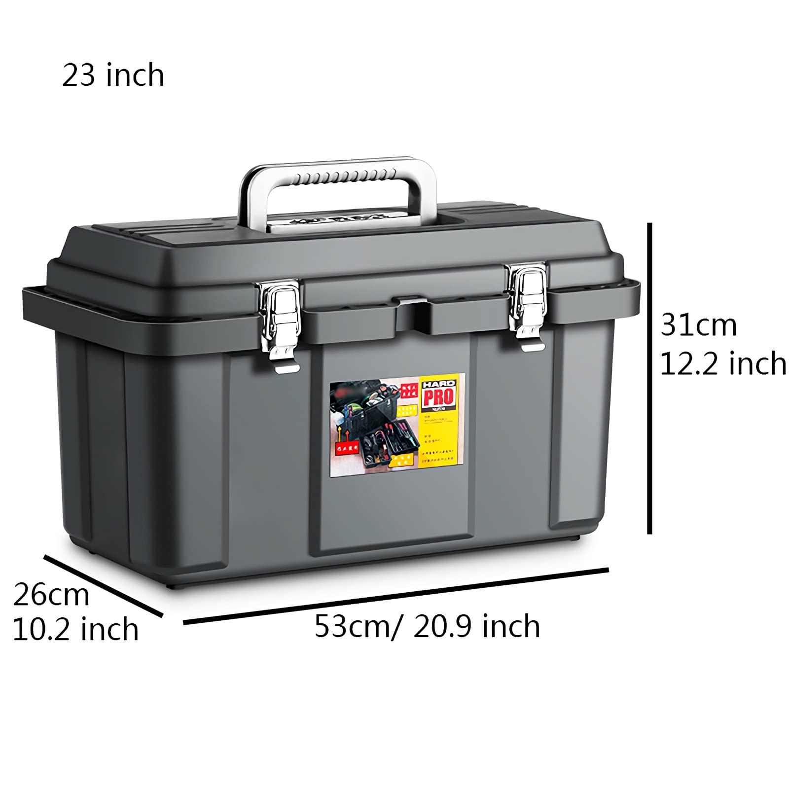 Cassetta Portautensili Cassetta degli attrezzi in plastica for attrezzi, pesca, hobby, artigianato, cassetta degli attrezzi, con vassoio rimovibile a 2 livelli, maniglia portatile, organizer for hardw