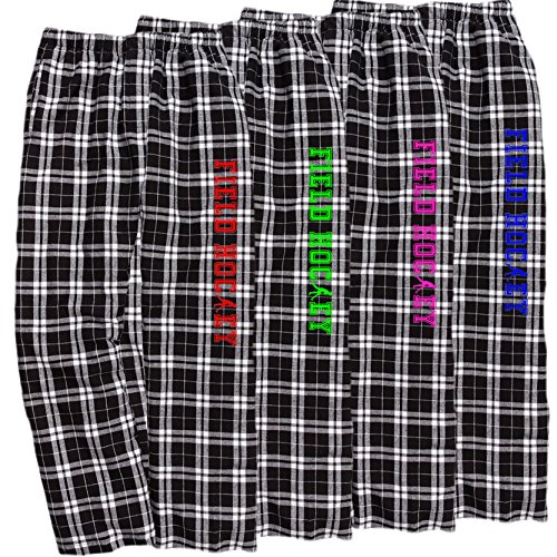 Field Hockey Black White Lounge Flannel Pant with Pockets