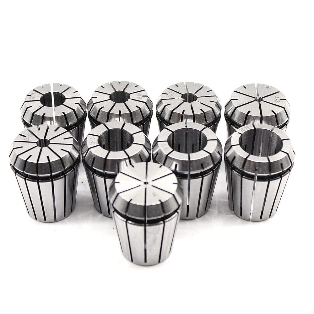 Juego de 9 alicates de sujeción ER32 MT3 M12, portabrocas de 2 a 20 mm, juego de casquillos de sujeción de acero al carbono, para máquina de grabado CNC, fresadora, portaherramientas