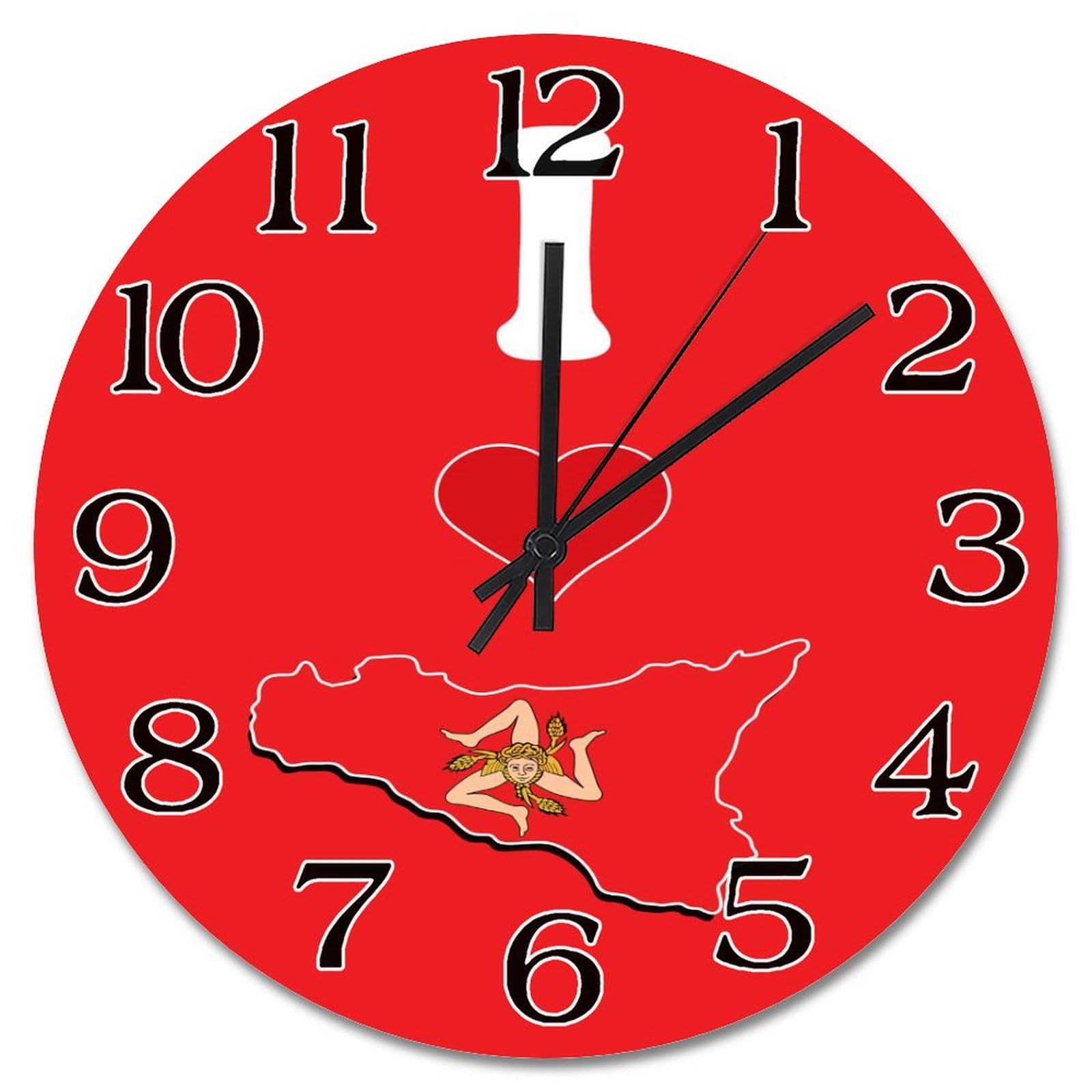 Horloge murale en bois Sicile cadeau ideal decoration pour chambre et salon