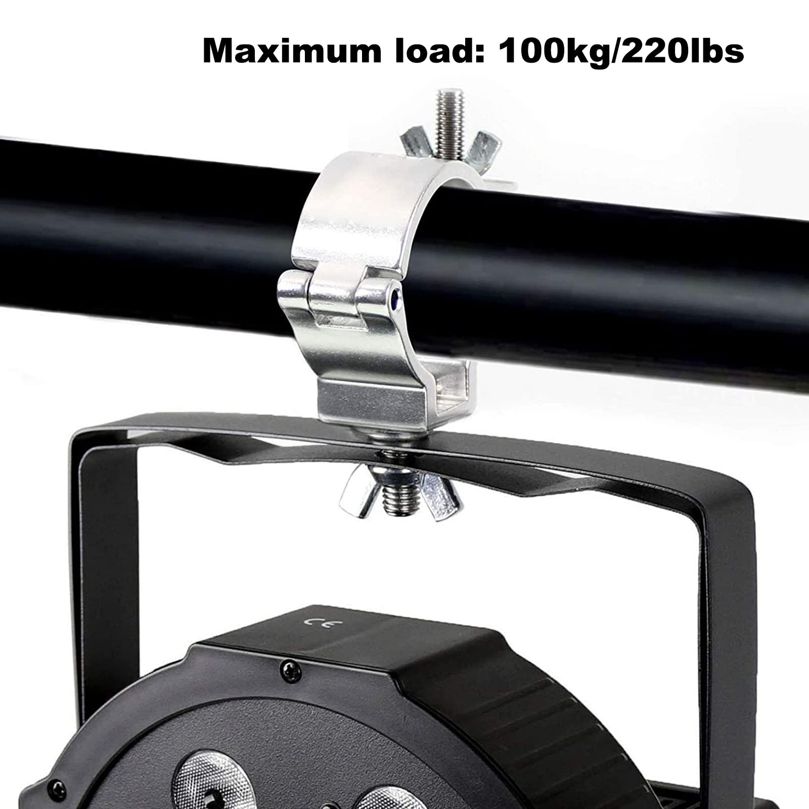 2 Pcs Traversen Klammern Truss Clam Traversen Haken Schwerlast Aluminiumlegierung Große Belastung Bis Zu100Kg Traversen Klemmen Eckig für Bewegliche Bühnenlichter und Scheinwerfer für 25-30mm Traverse