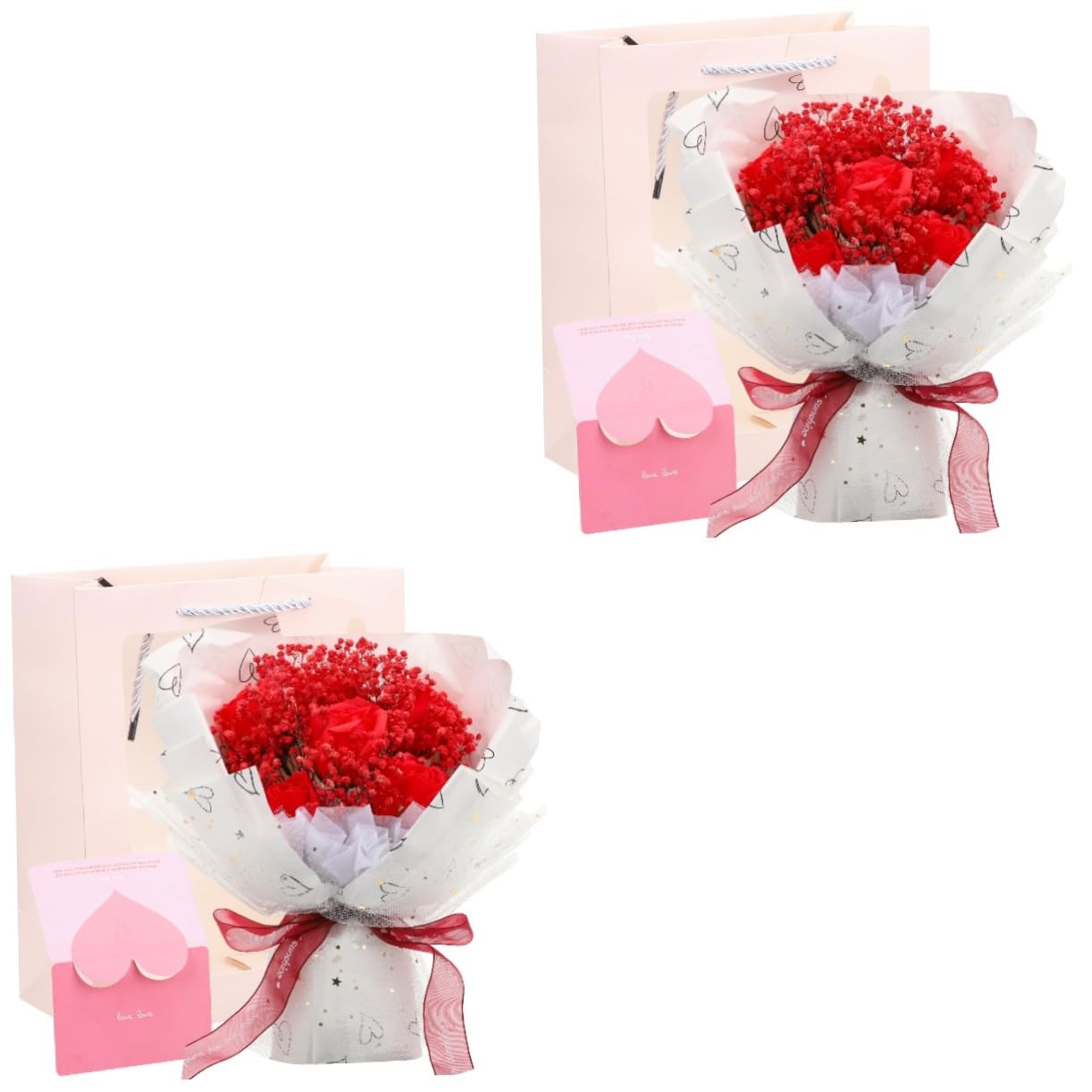 ABOOFAN Lot De 2 Bouquets De Gypsophile Artificielle Séchée Idéal pour Un Mariage Ou Une Petite Amie