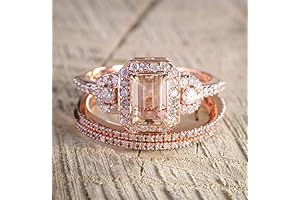 Rose Gold Micro-Set Morganite Engagement Ring Set