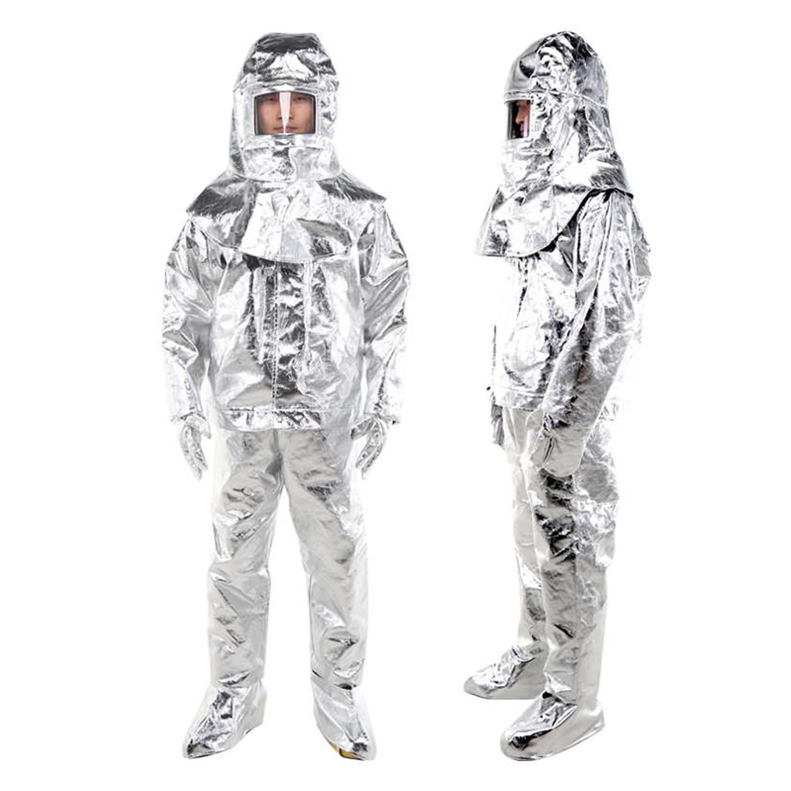 Traje ignífugo, Traje aluminizado Resistente al Calor con lámina Retardante de Llama, protección contra la radiación térmica (500-1000 °C) para extinción de Incendios