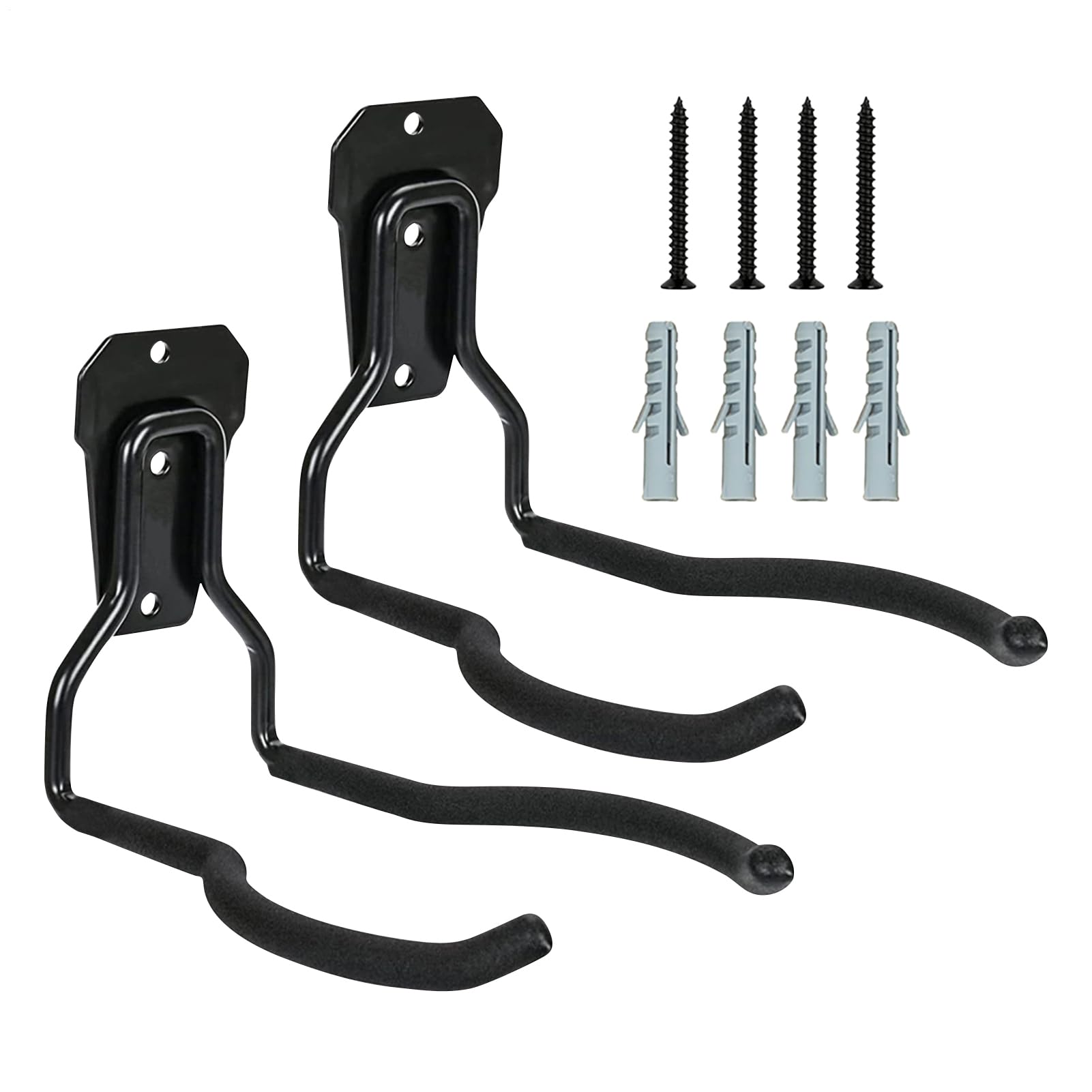 Support pour outils de jardin en acier inoxydable noir pour suspendre taille-haie et coupe-bordure