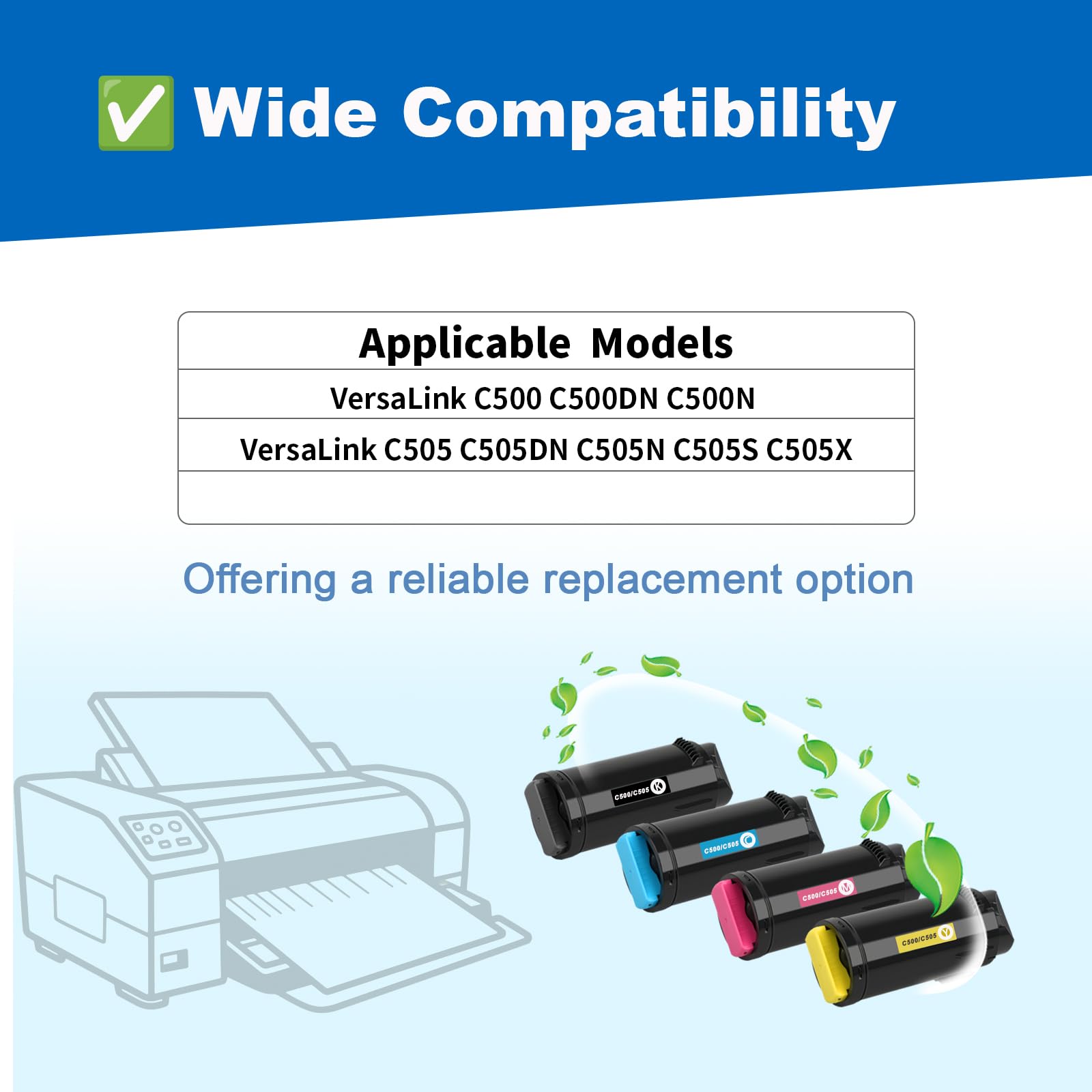 Extra High Yield VersaLink C500 C505 Toner Cartridge (12,100 Pages) Replacement for Xerox VersaLink C500 C500DN C500N C505 C505DN C505N C505S C505X Printers(106R03869 106R03866 106R03867 106R03868)