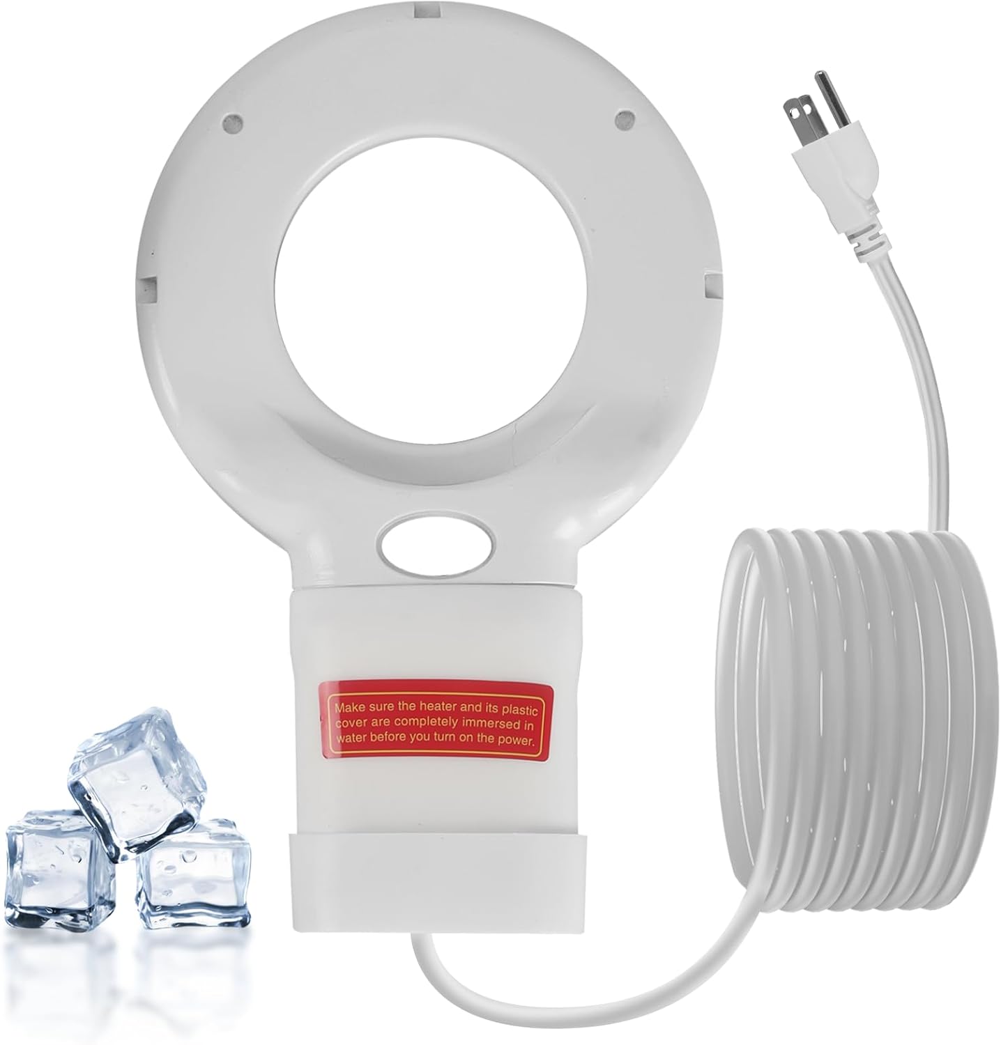 Upgraded 500-Watt Chicken Water Heater - Submergible Cast Aluminum Utility De-Icer with Black Teflon Coating for Livestock Tanks, Winter Bird Bath, and Mineral Buildup Resistance