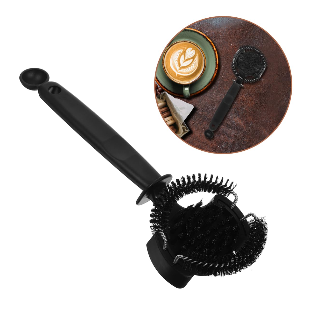 UPKOCH Spazzola Pulizia Macchina Caffè Espresso 51mm, Scovolino Professionale per Gruppo Erogatore e Macinacaffè con Cucchiaio Dosatore, Accessori per Manutenzione Espresso