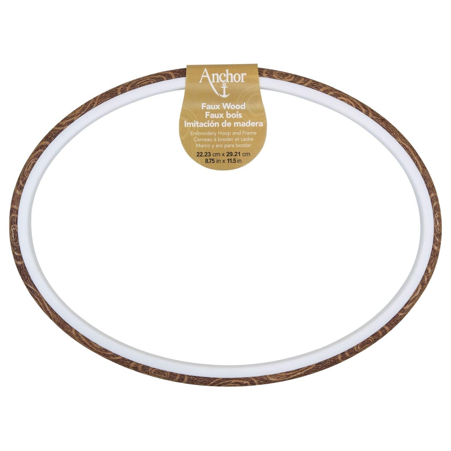 Anchor Faux Wood Oval Embroidery Hoop 12