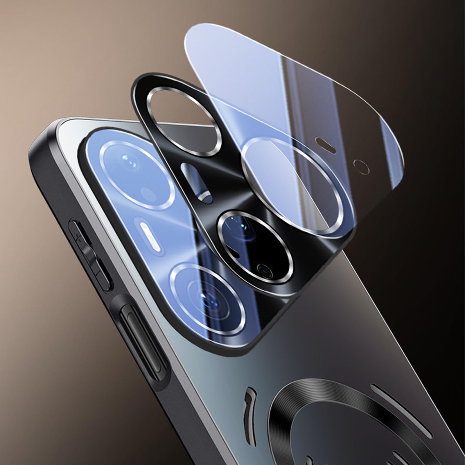 Magnetyczne etui do Huawei Pura 90 Pro Max/90 Pro/90, bezprzewodowe ładowanie rozpraszające ciepło obudowa aparatu antywstrząsowa pusta osłona, pomarańczowy, 90